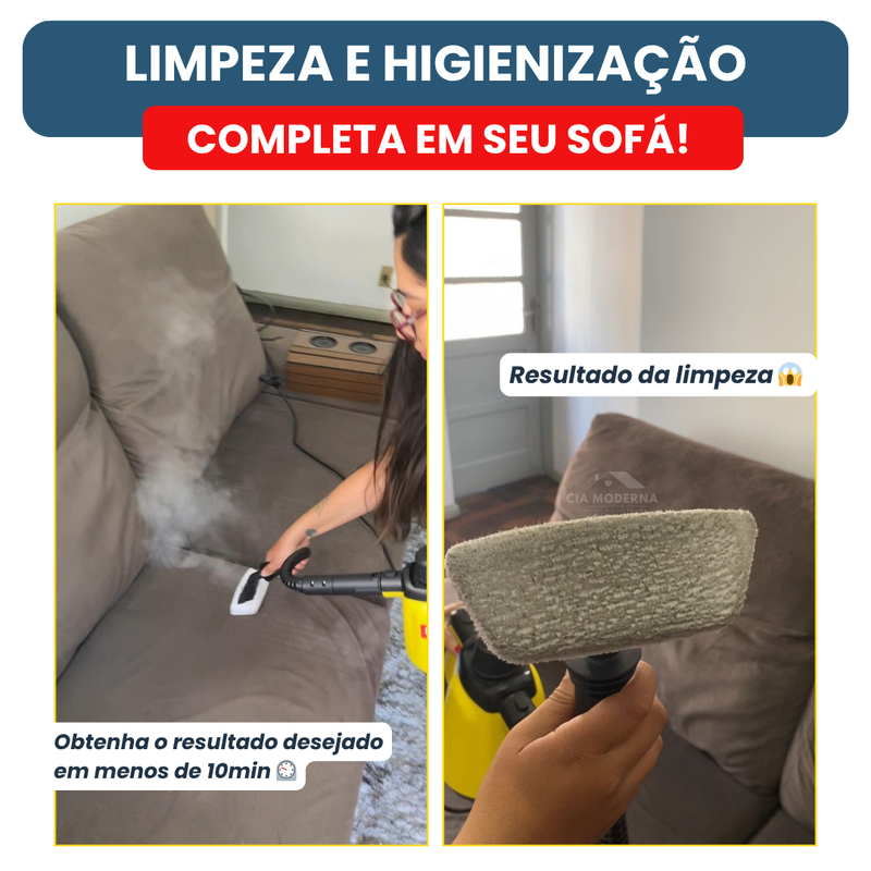 Limpador à Vapor + 9 acessórios + Frete Grátis