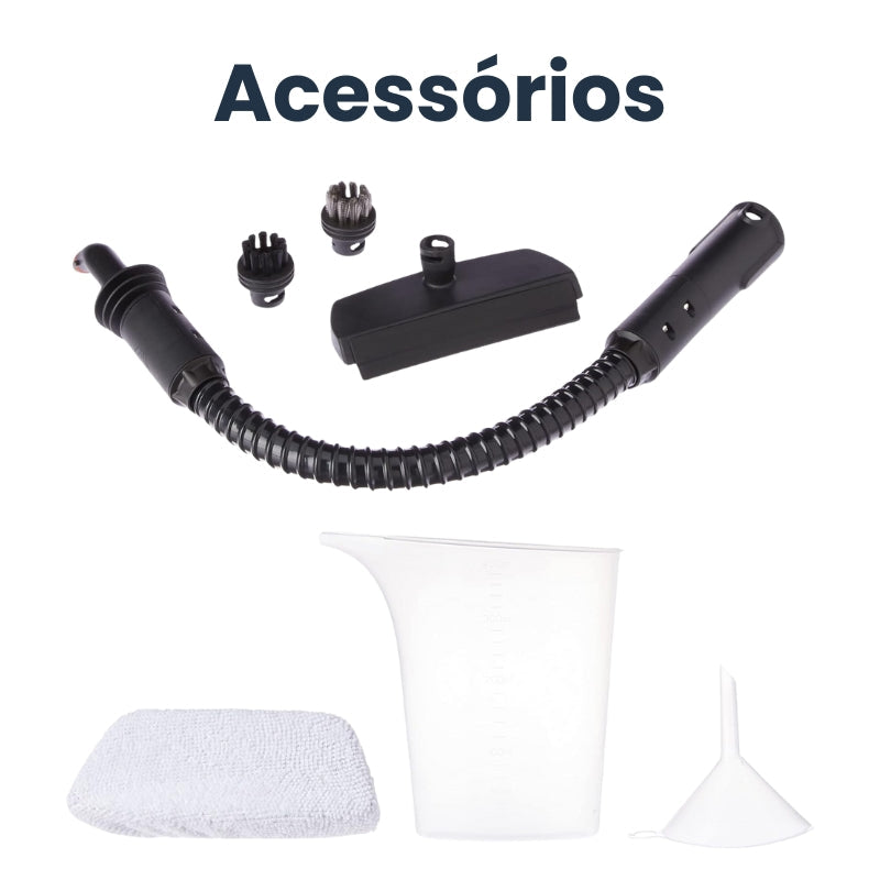 Limpador à Vapor + 9 acessórios + Frete Grátis