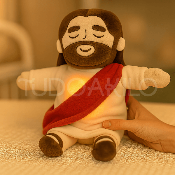 Pelúcia Menino Jesus que Respira e Acalma a Alma